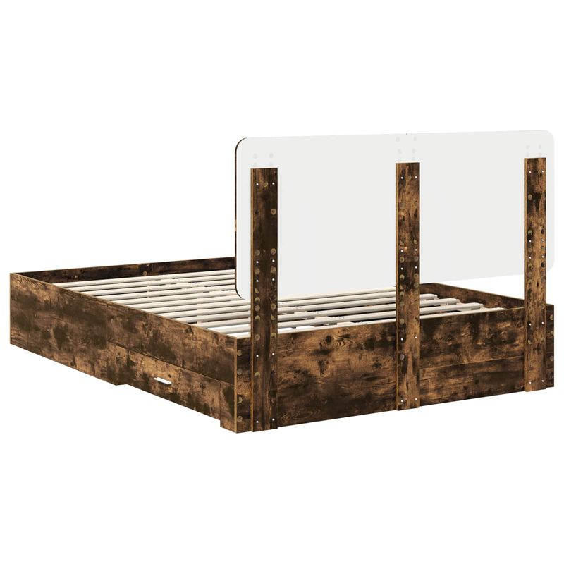 Casa si Gradina - Mobilier - Paturi si accesorii - Paturi - Cadru de pat Stejar fumuriu 150 x 200 cm Lemn compozit - Infinity.ro