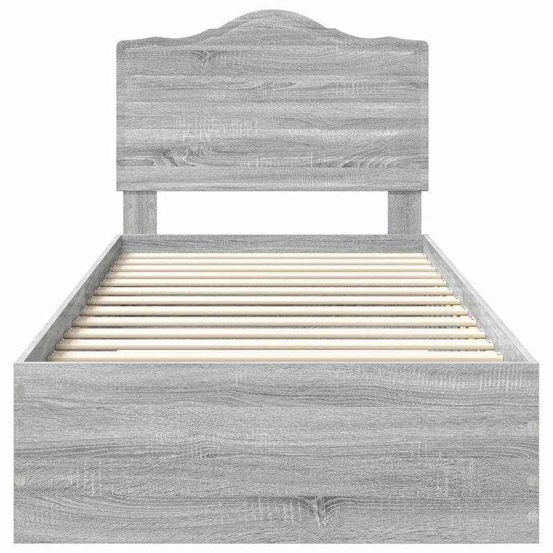 Casa si Gradina - Mobilier - Paturi si accesorii - Paturi - Cadru de pat cu headboard Gri Sonoma 90 x 190 cm Lemn compozit - Infinity.ro