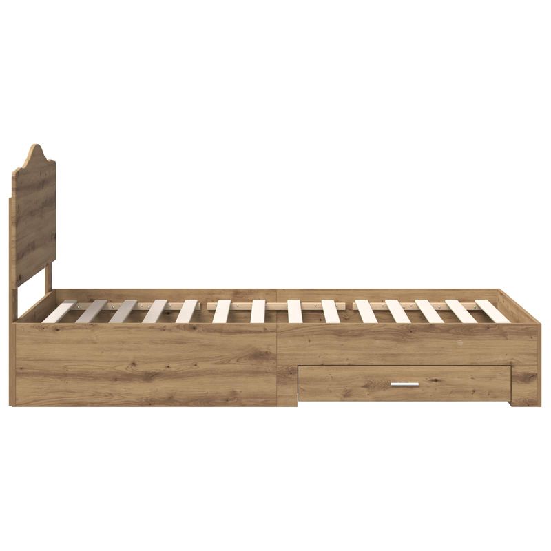 Casa si Gradina - Mobilier - Paturi si accesorii - Paturi - Cadru de pat Stejar Artizanal 100 x 200 cm Lemn compozit - Infinity.ro