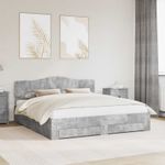 Casa si Gradina - Mobilier - Paturi si accesorii - Paturi - Cadru de pat cu sertar Gri din beton 180 x 200 cm Lemn compozit - Infinity.ro