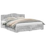 Casa si Gradina - Mobilier - Paturi si accesorii - Paturi - Cadru de pat cu sertar Gri din beton 180 x 200 cm Lemn compozit - Infinity.ro