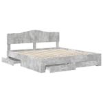 Casa si Gradina - Mobilier - Paturi si accesorii - Paturi - Cadru de pat cu sertar Gri din beton 180 x 200 cm Lemn compozit - Infinity.ro
