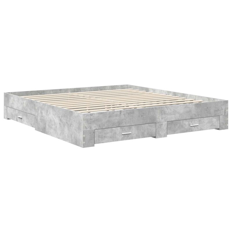 Casa si Gradina - Mobilier - Paturi si accesorii - Paturi - Cadru de pat cu sertar Gri din beton 180 x 200 cm Lemn compozit - Infinity.ro
