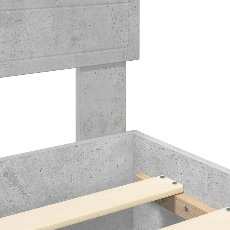 Casa si Gradina - Mobilier - Paturi si accesorii - Paturi - Cadru de pat cu sertar Gri din beton 180 x 200 cm Lemn compozit - Infinity.ro