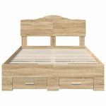 Casa si Gradina - Mobilier - Paturi si accesorii - Paturi - Cadru de pat cu sertar Stejar Sonoma 135 x 190 cm Lemn compozit - Infinity.ro