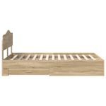 Casa si Gradina - Mobilier - Paturi si accesorii - Paturi - Cadru de pat cu sertar Stejar Sonoma 135 x 190 cm Lemn compozit - Infinity.ro