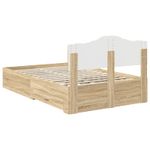 Casa si Gradina - Mobilier - Paturi si accesorii - Paturi - Cadru de pat cu sertar Stejar Sonoma 135 x 190 cm Lemn compozit - Infinity.ro