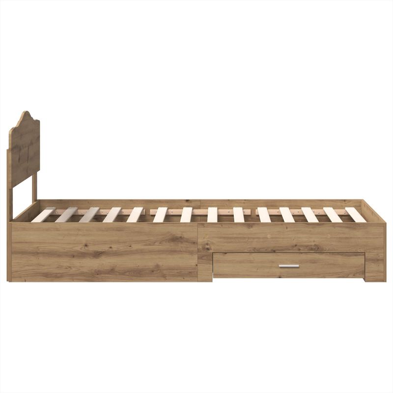 Casa si Gradina - Mobilier - Paturi si accesorii - Paturi - Cadru de pat Stejar Artizanal 90 x 190 cm Lemn compozit - Infinity.ro