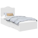 Casa si Gradina - Mobilier - Paturi si accesorii - Paturi - Cadru de pat cu headboard Alb 90 x 190 cm Lemn compozit - Infinity.ro