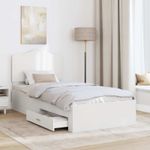 Casa si Gradina - Mobilier - Paturi si accesorii - Paturi - Cadru de pat cu headboard Alb 90 x 190 cm Lemn compozit - Infinity.ro