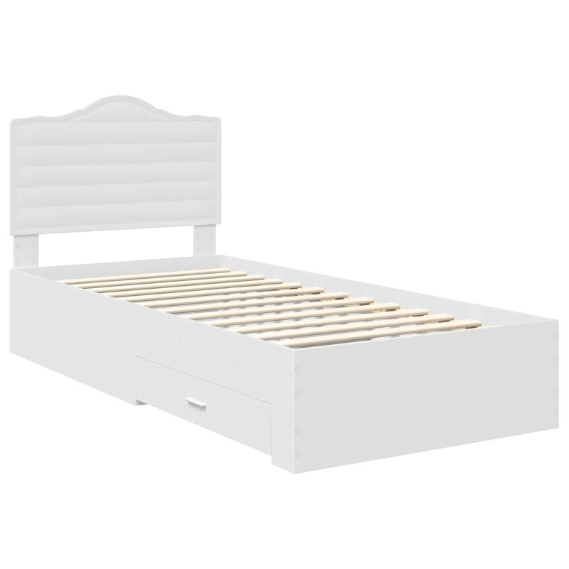 Casa si Gradina - Mobilier - Paturi si accesorii - Paturi - Cadru de pat cu headboard Alb 90 x 190 cm Lemn compozit - Infinity.ro