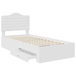 Casa si Gradina - Mobilier - Paturi si accesorii - Paturi - Cadru de pat cu headboard Alb 90 x 190 cm Lemn compozit - Infinity.ro