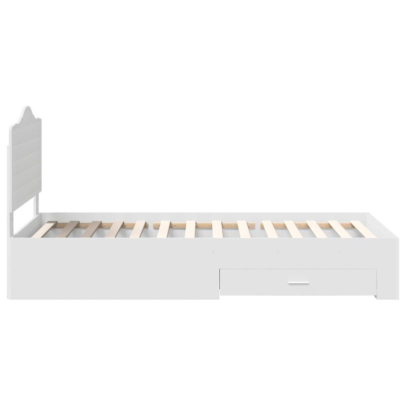 Casa si Gradina - Mobilier - Paturi si accesorii - Paturi - Cadru de pat cu headboard Alb 90 x 190 cm Lemn compozit - Infinity.ro