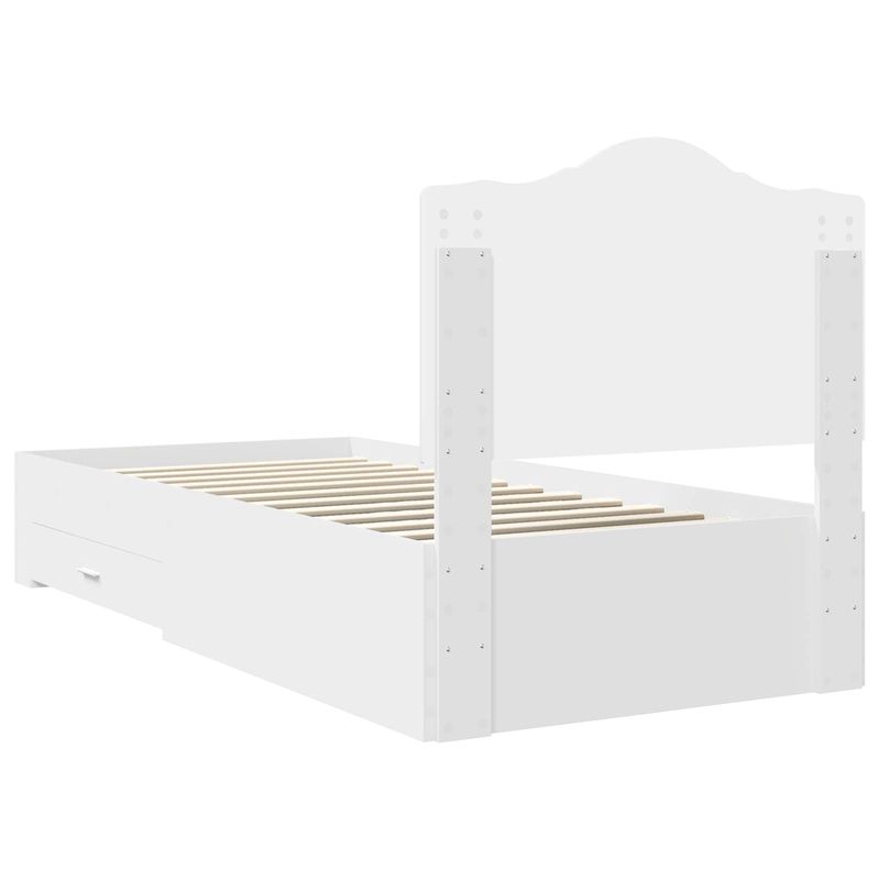 Casa si Gradina - Mobilier - Paturi si accesorii - Paturi - Cadru de pat cu headboard Alb 90 x 190 cm Lemn compozit - Infinity.ro