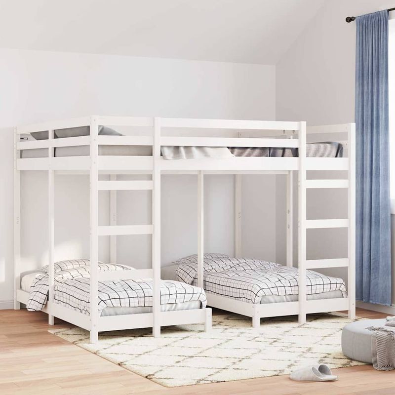 Casa si Gradina - Mobilier - Paturi si accesorii - Paturi - Cadru de pat supraetajat triplu Alb 160 x 200 cm - Infinity.ro