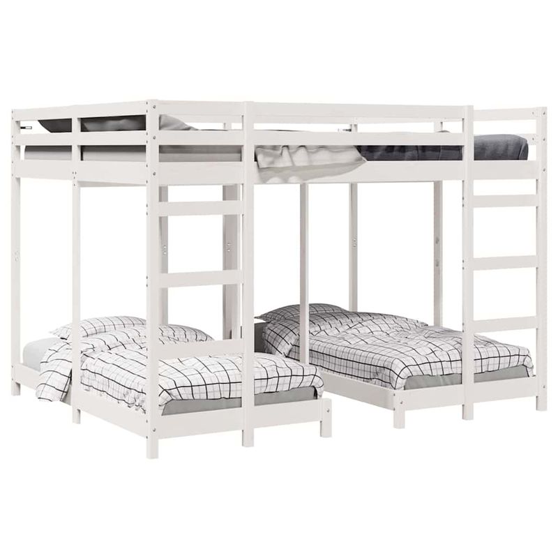 Casa si Gradina - Mobilier - Paturi si accesorii - Paturi - Cadru de pat supraetajat triplu Alb 160 x 200 cm - Infinity.ro