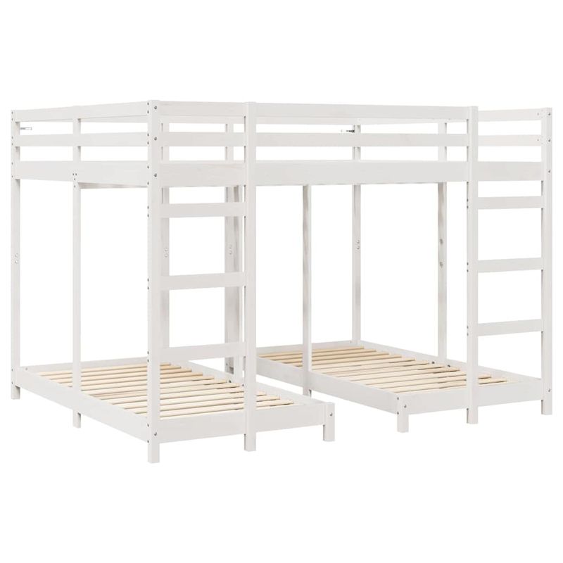 Casa si Gradina - Mobilier - Paturi si accesorii - Paturi - Cadru de pat supraetajat triplu Alb 160 x 200 cm - Infinity.ro