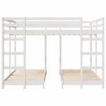 Casa si Gradina - Mobilier - Paturi si accesorii - Paturi - Cadru de pat supraetajat triplu Alb 160 x 200 cm - Infinity.ro