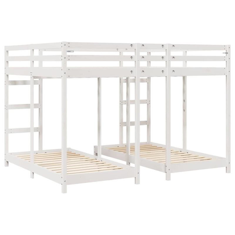 Casa si Gradina - Mobilier - Paturi si accesorii - Paturi - Cadru de pat supraetajat triplu Alb 160 x 200 cm - Infinity.ro