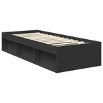 Casa si Gradina - Mobilier - Paturi si accesorii - Paturi - Cadru de pat cu headboard Negru 75 x 190 cm Lemn de pin masiv - Infinity.ro