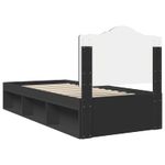 Casa si Gradina - Mobilier - Paturi si accesorii - Paturi - Cadru de pat cu headboard Negru 75 x 190 cm Lemn de pin masiv - Infinity.ro