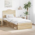 Casa si Gradina - Mobilier - Paturi si accesorii - Paturi - Cadru de pat Stejar Sonoma 75 x 190 cm Lemn de pin masiv - Infinity.ro