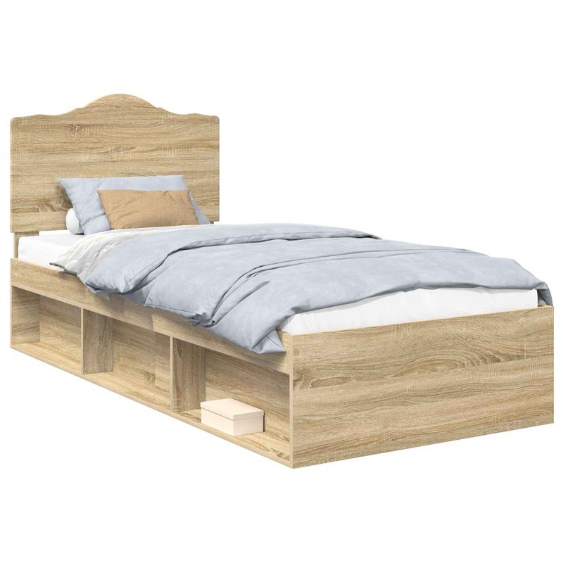 Casa si Gradina - Mobilier - Paturi si accesorii - Paturi - Cadru de pat Stejar Sonoma 75 x 190 cm Lemn de pin masiv - Infinity.ro