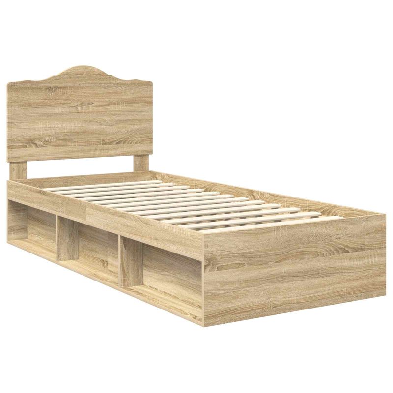 Casa si Gradina - Mobilier - Paturi si accesorii - Paturi - Cadru de pat Stejar Sonoma 75 x 190 cm Lemn de pin masiv - Infinity.ro