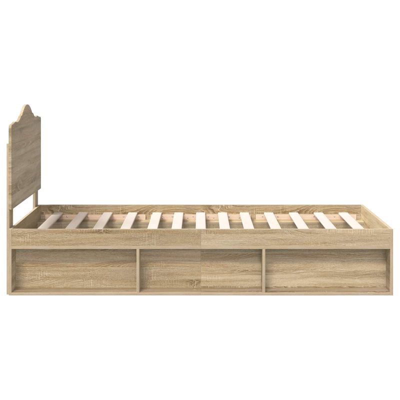 Casa si Gradina - Mobilier - Paturi si accesorii - Paturi - Cadru de pat Stejar Sonoma 75 x 190 cm Lemn de pin masiv - Infinity.ro