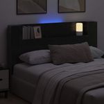 Casa si Gradina - Mobilier - Paturi si accesorii - Accesorii paturi - Tablie de pat cu LED, albastru, 90x5x118/128 cm, textil - Infinity.ro