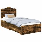 Casa si Gradina - Mobilier - Paturi si accesorii - Paturi - Cadru de pat Stejar fumuriu 100 x 200 cm Lemn compozit - Infinity.ro