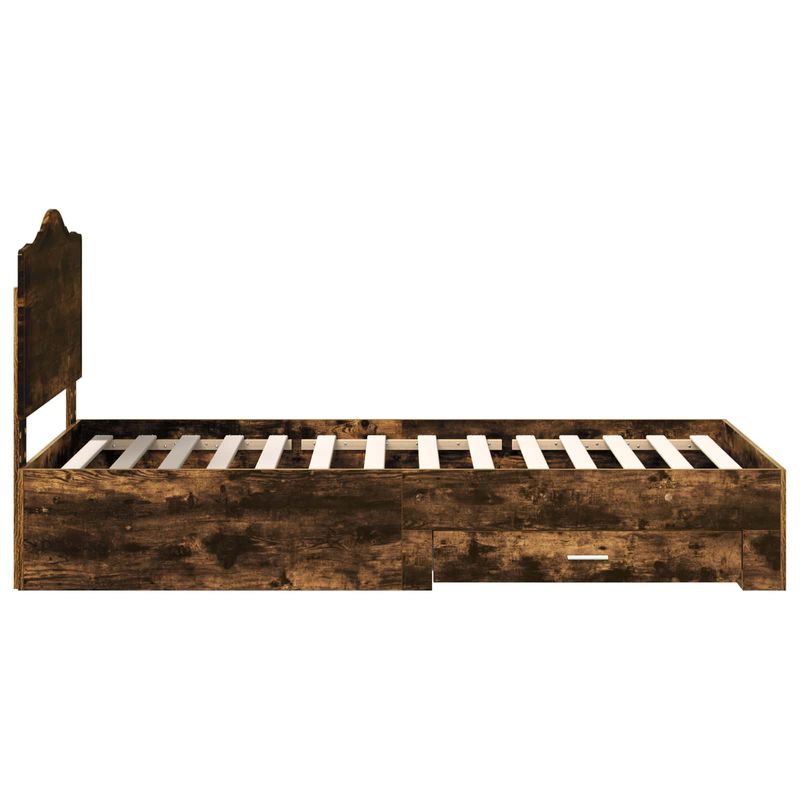 Casa si Gradina - Mobilier - Paturi si accesorii - Paturi - Cadru de pat Stejar fumuriu 100 x 200 cm Lemn compozit - Infinity.ro