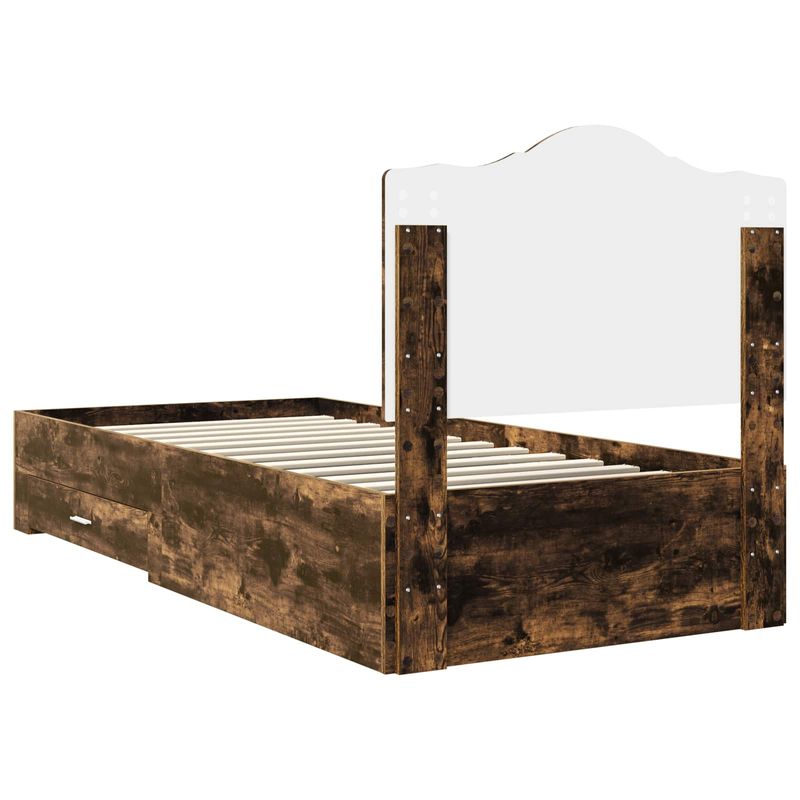 Casa si Gradina - Mobilier - Paturi si accesorii - Paturi - Cadru de pat Stejar fumuriu 100 x 200 cm Lemn compozit - Infinity.ro