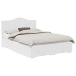 Casa si Gradina - Mobilier - Paturi si accesorii - Paturi - Cadru de pat cu headboard Alb 140 x 190 cm Lemn compozit - Infinity.ro