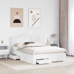 Casa si Gradina - Mobilier - Paturi si accesorii - Paturi - Cadru de pat cu headboard Alb 140 x 190 cm Lemn compozit - Infinity.ro