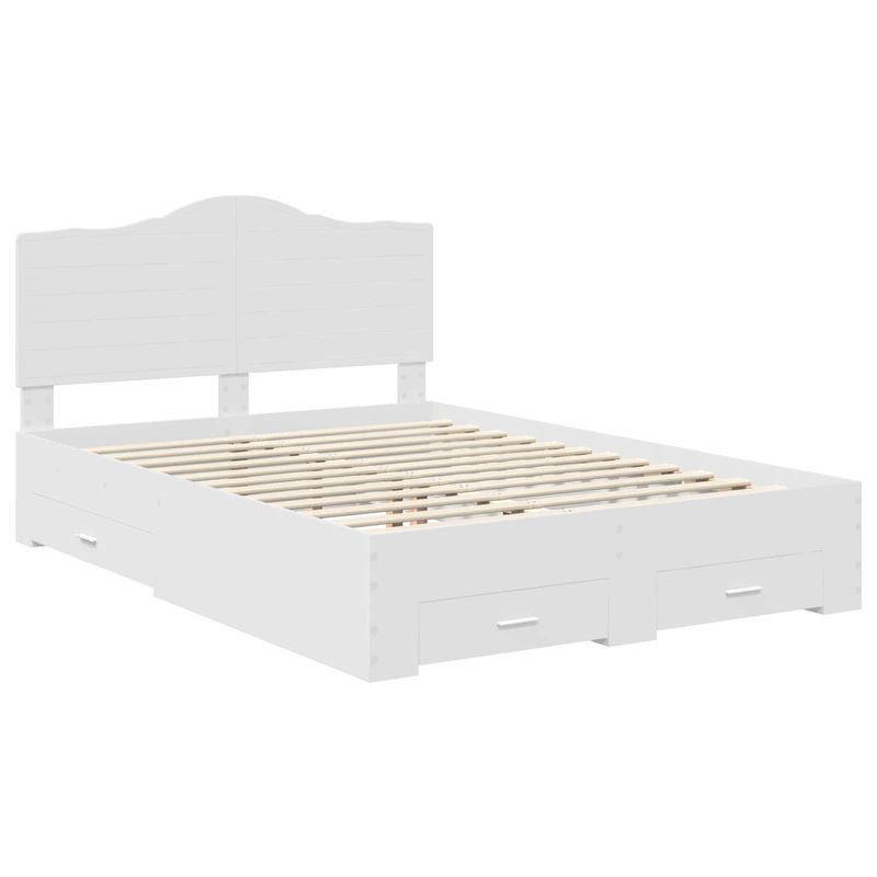 Casa si Gradina - Mobilier - Paturi si accesorii - Paturi - Cadru de pat cu headboard Alb 140 x 190 cm Lemn compozit - Infinity.ro