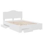 Casa si Gradina - Mobilier - Paturi si accesorii - Paturi - Cadru de pat cu headboard Alb 140 x 190 cm Lemn compozit - Infinity.ro