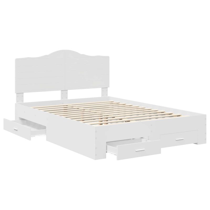 Casa si Gradina - Mobilier - Paturi si accesorii - Paturi - Cadru de pat cu headboard Alb 140 x 190 cm Lemn compozit - Infinity.ro