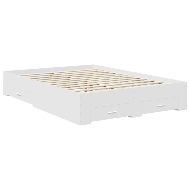 Casa si Gradina - Mobilier - Paturi si accesorii - Paturi - Cadru de pat cu headboard Alb 140 x 190 cm Lemn compozit - Infinity.ro