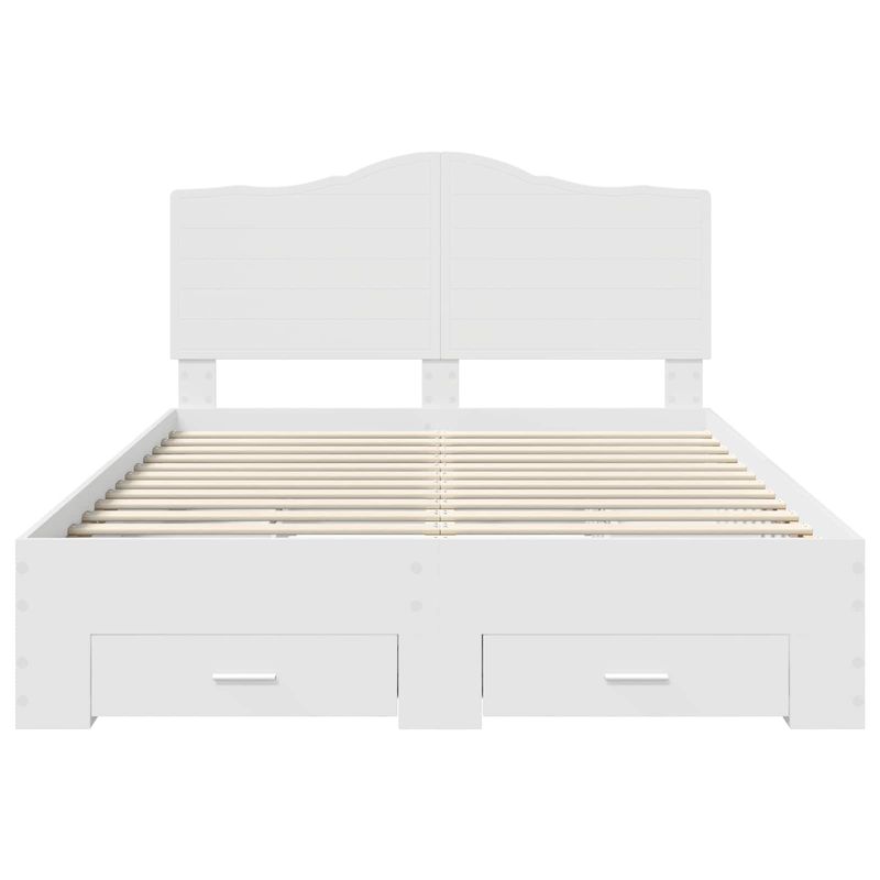 Casa si Gradina - Mobilier - Paturi si accesorii - Paturi - Cadru de pat cu headboard Alb 140 x 190 cm Lemn compozit - Infinity.ro