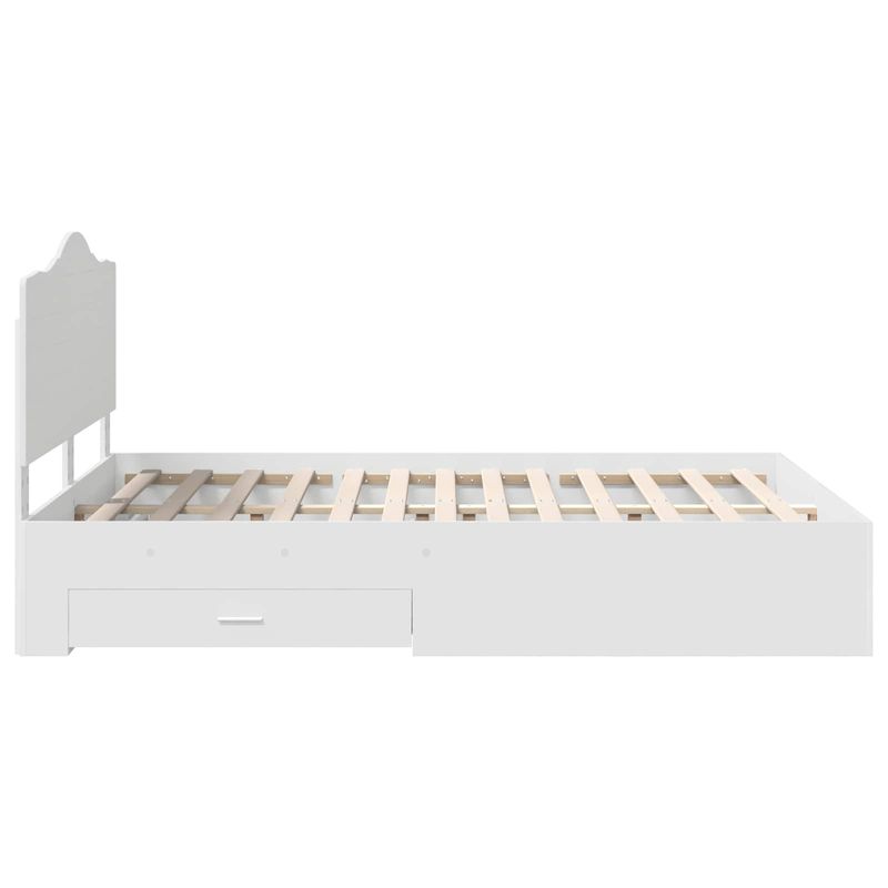 Casa si Gradina - Mobilier - Paturi si accesorii - Paturi - Cadru de pat cu headboard Alb 140 x 190 cm Lemn compozit - Infinity.ro