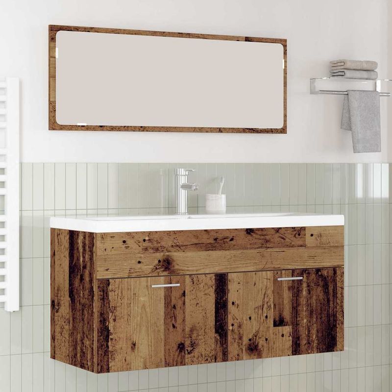 Casa si Gradina - Mobilier - Mobilier baie - Comode baie - Dulap de Baie Lemn Vechi 100 x 38,5 x 46 cm Lemn compozit - Infinity.ro