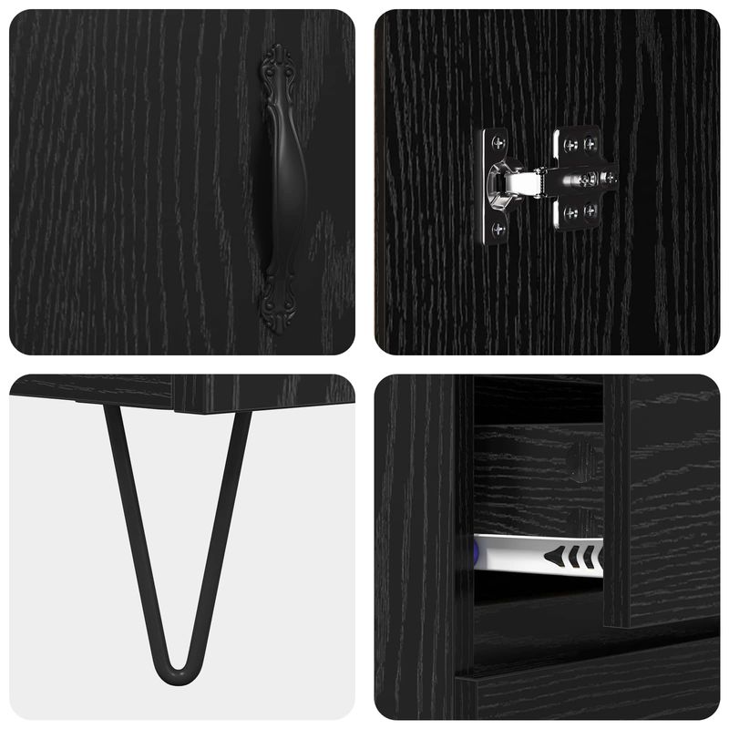 Casa si Gradina - Mobilier - Comode si corpuri - Corpuri bucatarie - Bufet cu sertar Stejar Negru 69,5 x 34 x 180 cm Lemn compozit - Infinity.ro