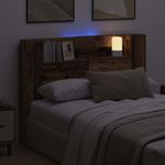 Casa si Gradina - Mobilier - Paturi si accesorii - Accesorii paturi - Tablie de pat cu LED, albastru inchis, 203x16x118/128cm catifea - Infinity.ro