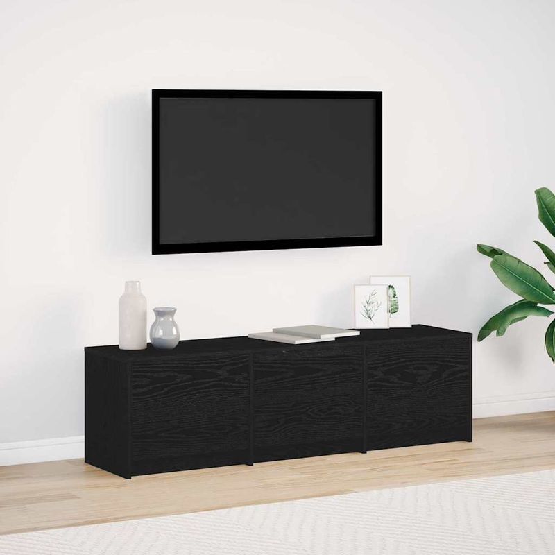 Casa si Gradina - Mobilier - Comode si corpuri - Comode - Dulap TV cu LED-uri Stejar Negru 140 x 34 x 40 cm Lemn compozit - Infinity.ro