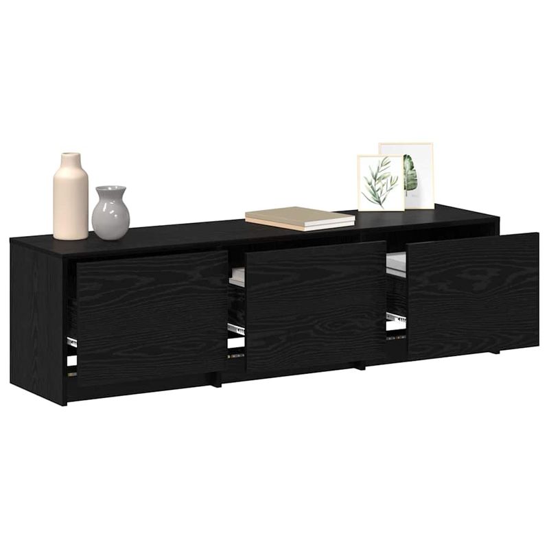 Casa si Gradina - Mobilier - Comode si corpuri - Comode - Dulap TV cu LED-uri Stejar Negru 140 x 34 x 40 cm Lemn compozit - Infinity.ro