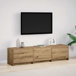 Casa si Gradina - Mobilier - Comode si corpuri - Comode - Dulap TV cu LED-uri cu sertar Stejar artizanal 162 x 34 x 40 cm - Infinity.ro