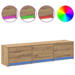 Casa si Gradina - Mobilier - Comode si corpuri - Comode - Dulap TV cu LED-uri cu sertar Stejar artizanal 162 x 34 x 40 cm - Infinity.ro