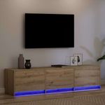 Casa si Gradina - Mobilier - Comode si corpuri - Comode - Dulap TV cu LED-uri cu sertar Stejar artizanal 162 x 34 x 40 cm - Infinity.ro