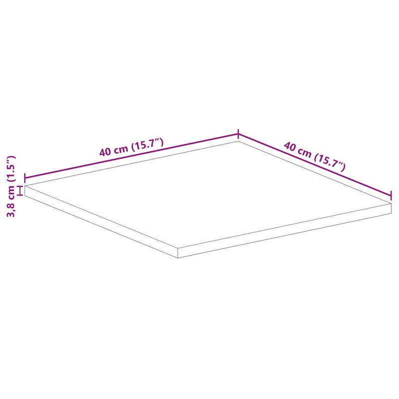 Casa si Gradina - Mobilier - Feronerie si accesorii mobila - Blat de masa patrata, 40x40x3,8 cm, lemn masiv reciclat - Infinity.ro